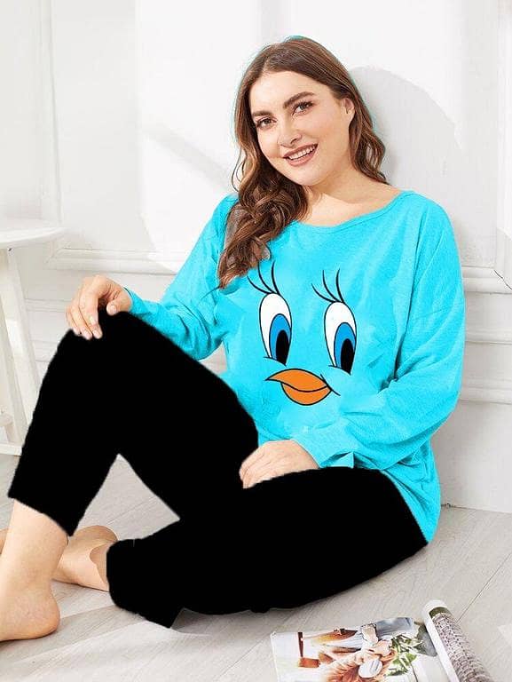 Women's and Girls' Casual Summer Outfit: Full Sleeve T-shirt and Flapper Trouser Set