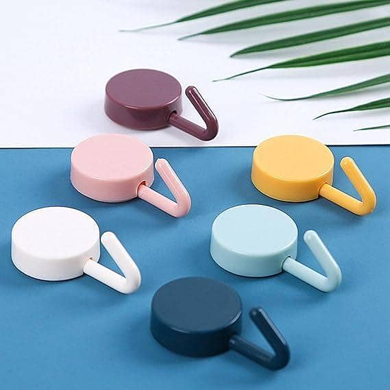 FRAKIN 6-Piece Wall Sticker Hooks for Key and Item Organization in Kitchen and Bathroom Without Punching