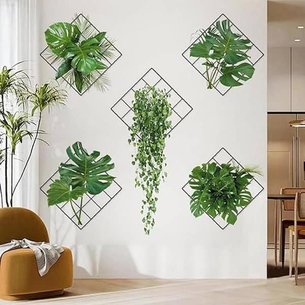 FRAKIN 3D Green Plants Wall Decal - Removable Leaf and Flower Sticker for Home Decor in Bedroom, Living Room, Kitchen, and Office