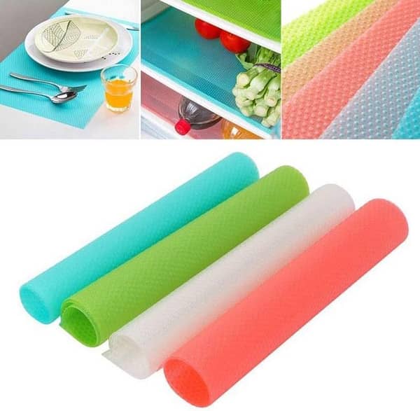 FRAKIN Non-Slip Waterproof Fridge and Drawer Mats - 40cm x 150cm Multi-Color Shelf Liner for Kitchen and Closet Use