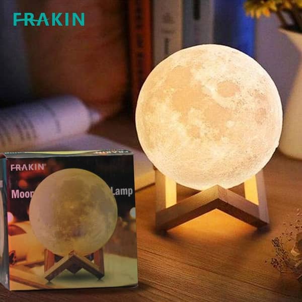 FRAKIN 12cm Moon Lamp with 16 Colors - Remote Controlled Night Light with USB Charging and Stand