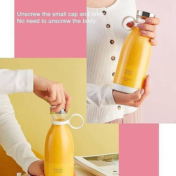FRAKIN Portable Electric Fruit Juicer Mixer - Juice Maker with Six Blades for Blending Smoothies and Shakes