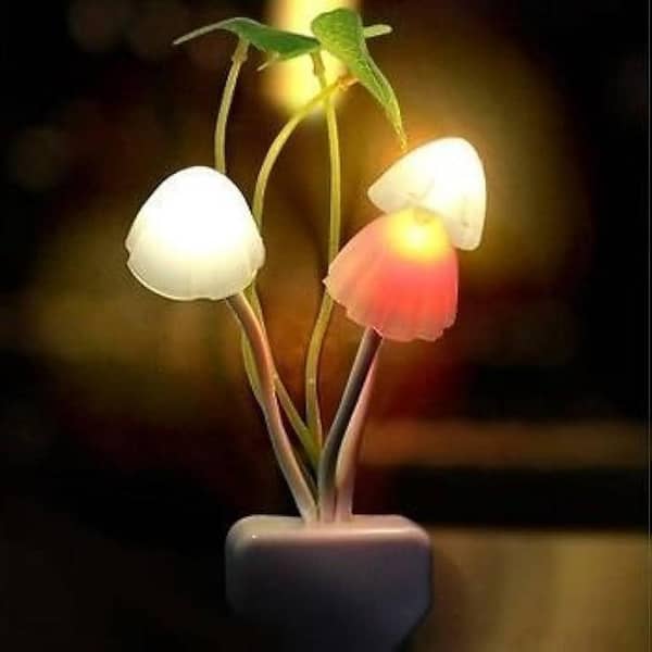 FRAKIN Automatic Sensor LED Mushroom Night Light - Color Changing Flower Lamp for Bedroom and Kids' Rooms