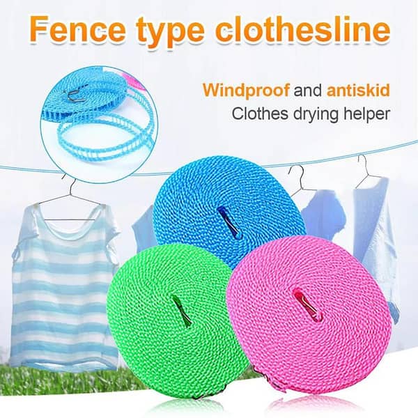 FRAKIN 5 Meter Plastic Clothesline for Hanging Clothes