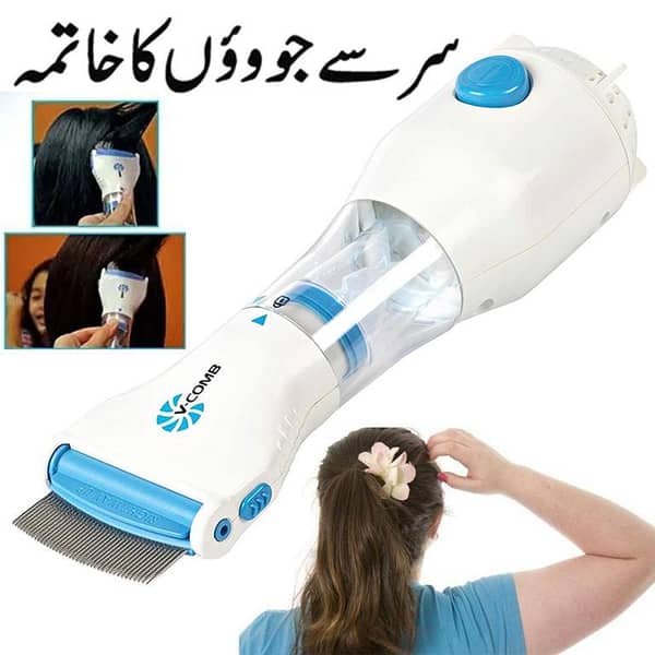 FRAKIN V Comb Electric Head Lice Treatment Machine with 4 Washable Filters for Lice and Dandruff Removal
