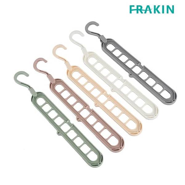 FRAKIN Super Magic Changeable Clothes Hanger - 9-Hole Plastic Space Saver for Organizing Clothes and Pants