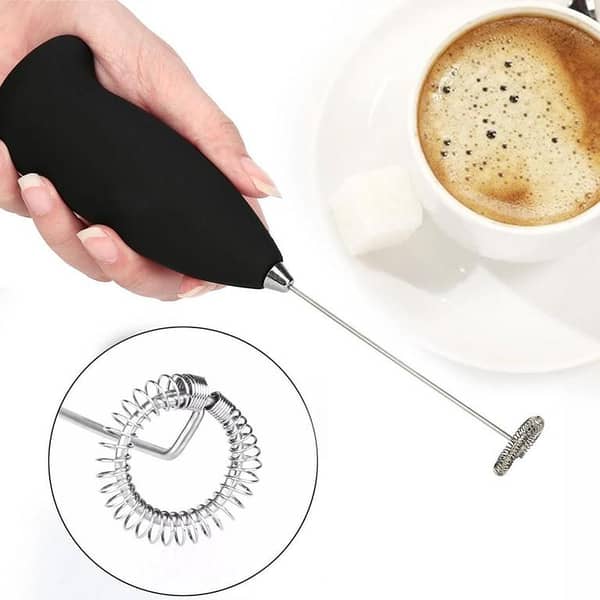 FRAKIN Electric Coffee Beater - Battery Operated Milk Frother, Handheld Whisk for Coffee, Lassi, and Eggs