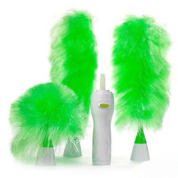 FRAKIN Portable Creative Hand-Held Electric Feather Duster | Sward Dust Home Cleaning Brush Set in Green (Multicolor)