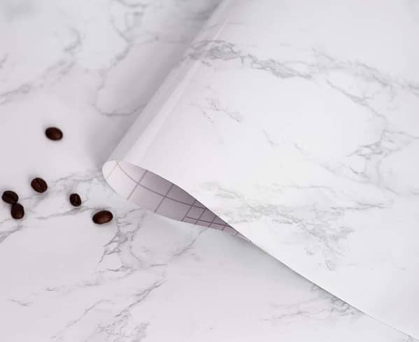 FRAKIN Marble Texture PVC Wallpaper Sticker 60cm x 2m - Waterproof Self-Adhesive Contact Paper for Kitchen Cabinets, Furniture, and Table Tops