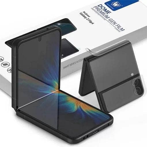 Whitestone Dome Genuine Screen Protector for Galaxy Z Flip 4 - Hard Coated Film with Hinge Cover - PET Film - Single Pack
