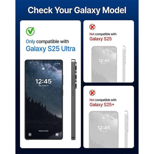 Whitestone Dome Glass Tempered Screen Protector with Liquid Dispersion Technology for Samsung Galaxy S25 Ultra - 2 Pack with UV Installation Kit