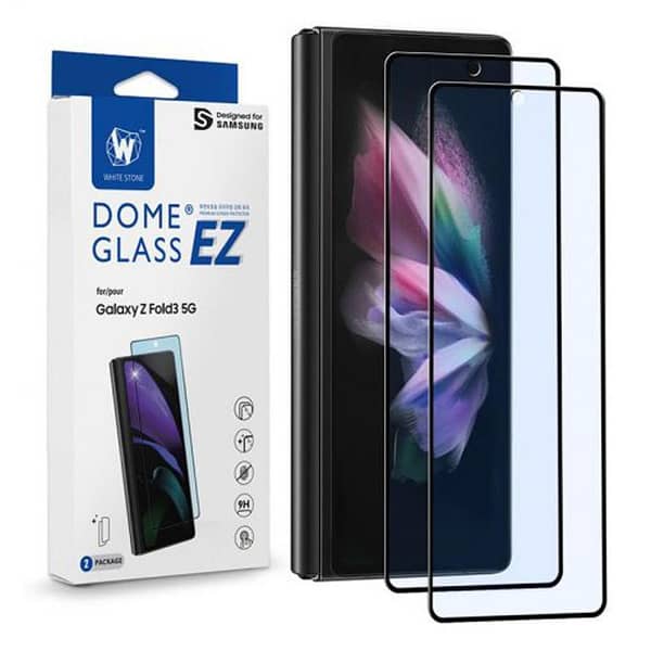 Whitestone EZ Tempered Glass Screen Protector for Galaxy Z Fold 3 – 2 Pack
