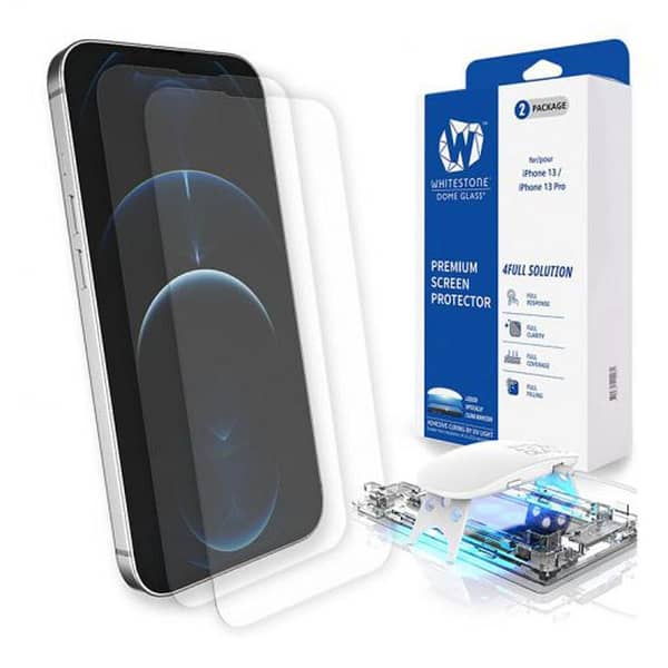 Whitestone Dome Glass Screen Protector for iPhone 13 & 13 Pro (6.1") – 2-Pack Tempered Glass