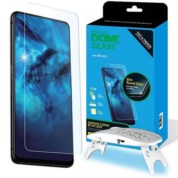 Vivo Nex A/S Tempered Glass Screen Protector with Whitestone Dome Technology and UV Coating