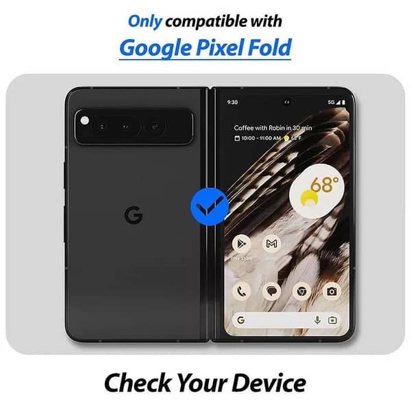 Whitestone Dome EA Tempered Glass Screen Protector for Google Pixel Fold - Front Protection, Pack of 2