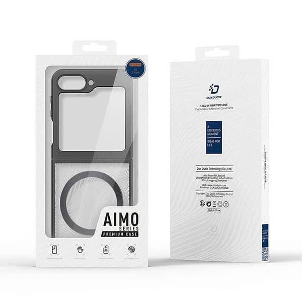 Aimo Mag Series Transparent Black MagSafe-Compatible Case for Samsung Galaxy Z Flip 6