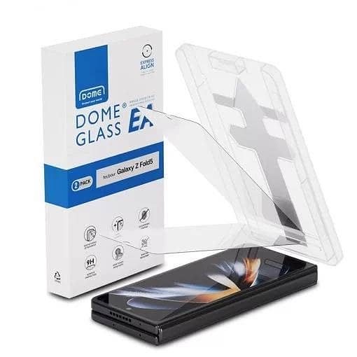 Whitestone Dome Screen Protector for Samsung Galaxy Z Fold 5 - Full Coverage Glass Shield with Easy Install Kit, Pack of 2