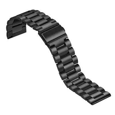 Stainless Steel Replacement Bracelet Strap for 20mm Smart Watches - Three Beads Classic Design