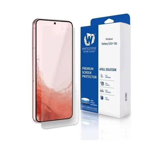 Whitestone Dome Glass Tempered Glass Screen Protector for Samsung Galaxy S22 Plus - Compatible with Ultrasonic Fingerprint Technology - Single Pack Without UV