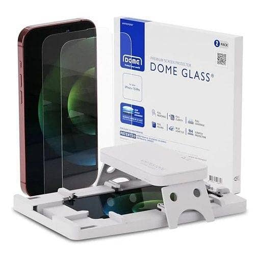 Whitestone Dome Glass Tempered Screen Protector for iPhone 15 Pro with UV Light - Set of 2