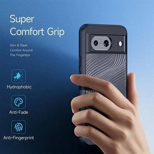 Aimo Series Transparent Black Phone Case for Google Pixel 8