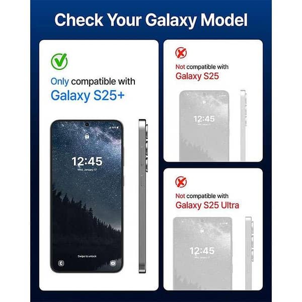 Whitestone Dome UV GEN Film Screen Protector for Samsung Galaxy S25 Plus - 2 Pack with UV Light Hard Coating
