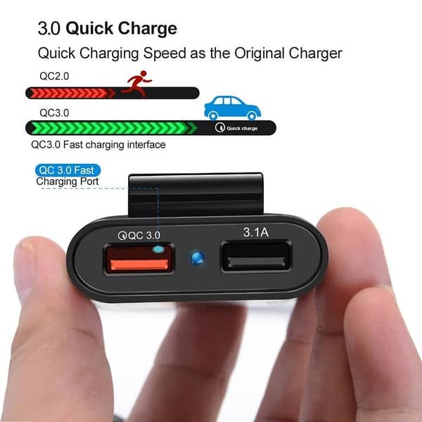 HMQ-C801 1.8m USB Car Charger with 4 Ports and 8A Max Output