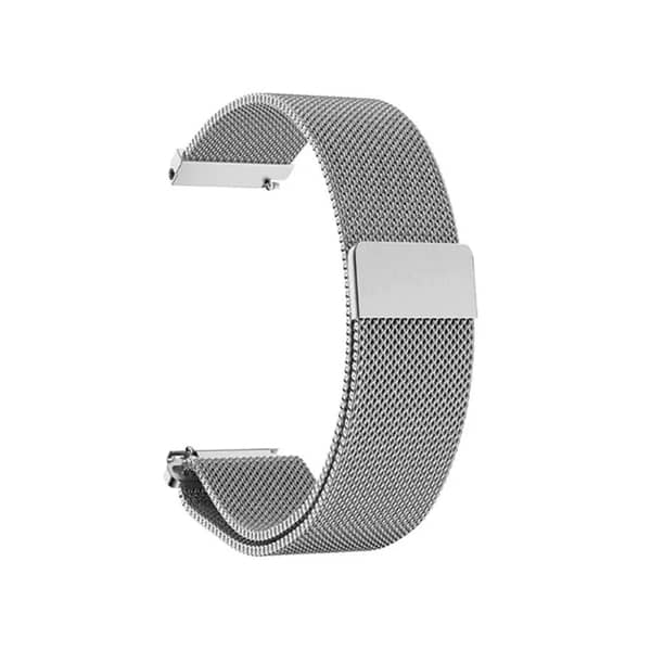 22mm Metal Replacement Strap for Smart Watches in Black and Silver