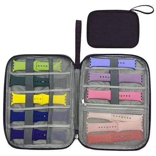 Tech Accessories Organizer for Smartwatch: Travel Storage Bag for Watch Bands, Chargers, Cables, USB, and SD Cards