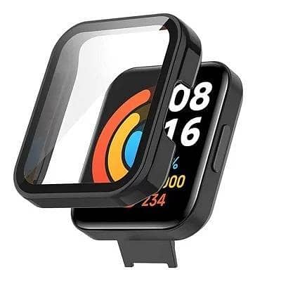 Xiaomi Redmi Watch 2 Hard Screen Protector with Bumper Case – 2-in-1 Protection in Black