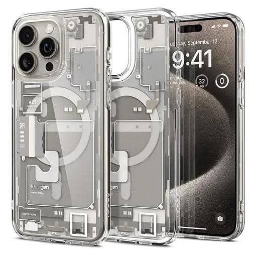 Spigen Ultra Hybrid MagFit Phone Case Compatible with MagSafe for iPhone 15 Pro - Zero Natural Titanium