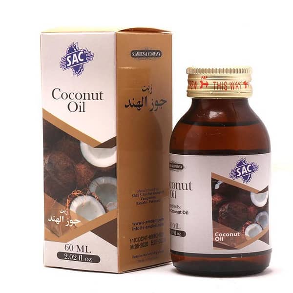 SAC Coconut Oil 60ml for Bath, Body, and Massage Use