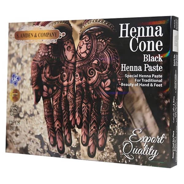 SAC Black Henna Cone - 40g Each - Set of 12 for Mehndi and Styling