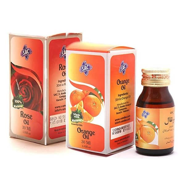 SAC Set of 2 Essential Oils: Rose Oil and Orange Oil for Summer Use