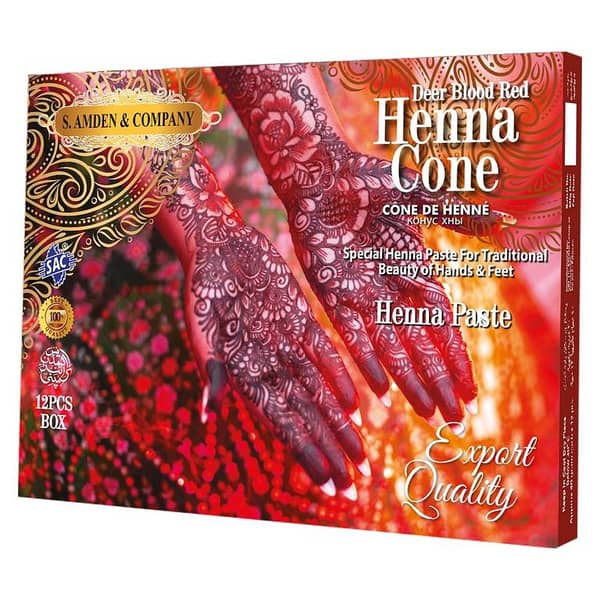 SAC Red Henna Cone Pack - 12 Cones, 40 gm Each