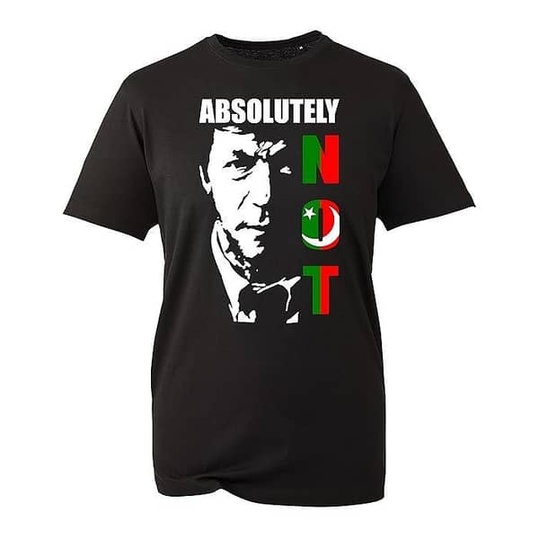 Imran Khan 'Absolutely Not' Graphic T-Shirt for Men and Women | Black Cotton Tee | Pakistan Patriotic Design