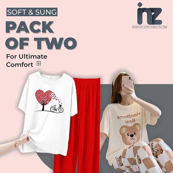 Girls' Love Print Oversized T-Shirts and Trousers for Comfortable Relaxation