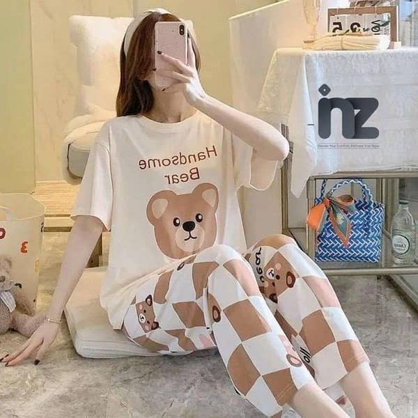 Girls and Women's Oversized Love Print T-Shirt and Trouser Set for Comfortable Relaxation