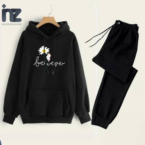 Girls and Women's Oversized Printed Hoodies and Trousers - Comfortable Loungewear Tracksuits for Winter
