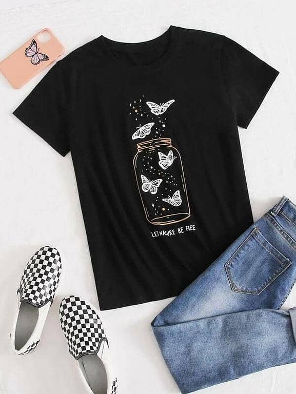 Oversized Relaxed Fit Printed T-Shirts for Women and Girls