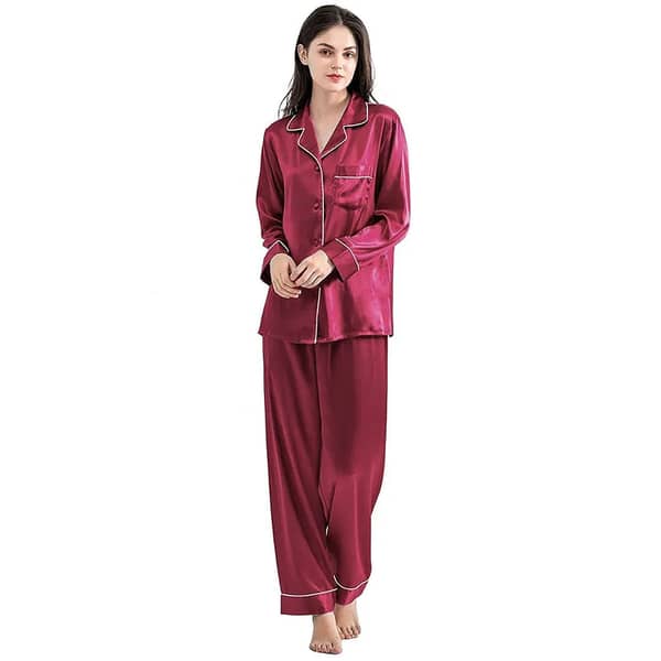 Fashion by Inz Women’s Silk Satin Pajamas Set in Various Colors – Comfortable Nightwear for a Relaxed Sleep Experience