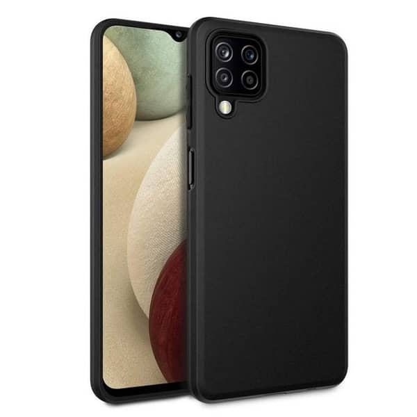 SAMSUNG A12 Soft TPU Back Cover Case in Matte Black