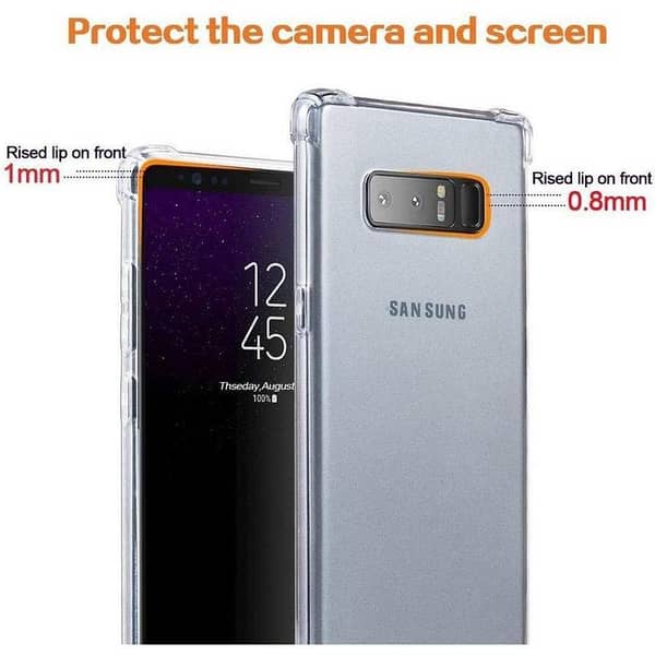 Transparent TPU Case for Samsung Galaxy Note 8 - Soft Silicone Back Cover with Shock Resistance and Drop Protection