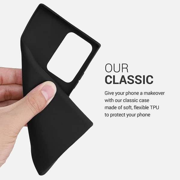 Samsung Galaxy Note 8, Note 9, Note 20 Ultra Matte Black AirBag Case - Flexible and Soft with Shock Resistance and Camera Bump Protection