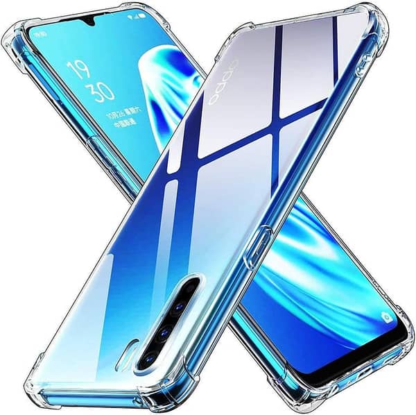 Oppo F15 Transparent TPU Case with Anti-Shock and Drop Resistance Soft Silicone Back Cover