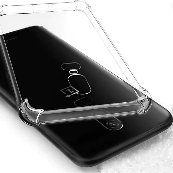 OnePlus 6 TPU Case with Transparent Design, Shock Absorption, Anti-Yellowing Feature, and Wireless Charging Compatibility