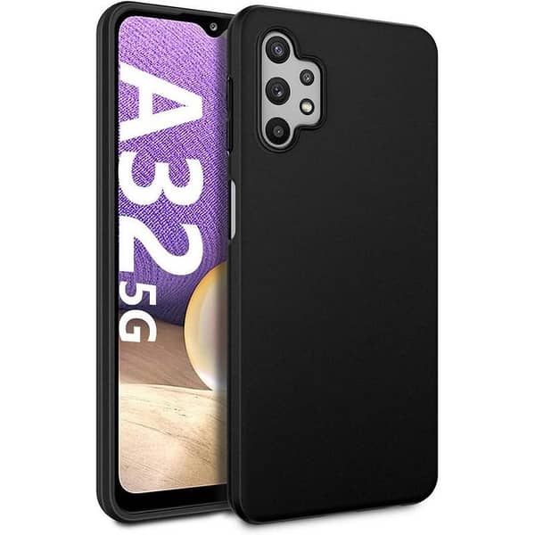 Samsung Galaxy A32 Matte Black Back Cover with Airbag Anti-Shock Protection and Camera Safeguard