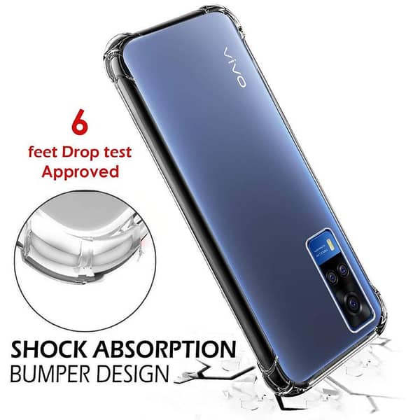 Transparent TPU Case for Vivo Y51, Y51A, and Y31 2021 - Soft Silicone Back Cover with Drop Resistance