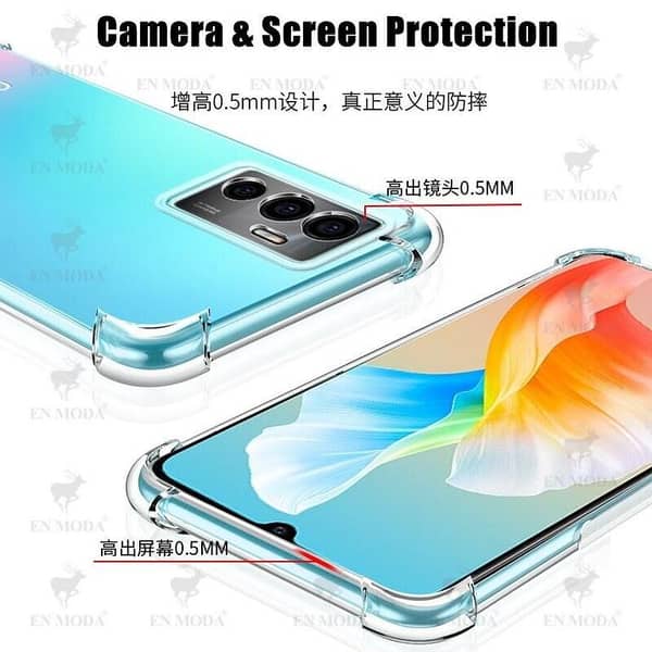 Vivo V23E Transparent TPU Case with Anti-Shock Drop Resistance and Soft Silicone Back Cover