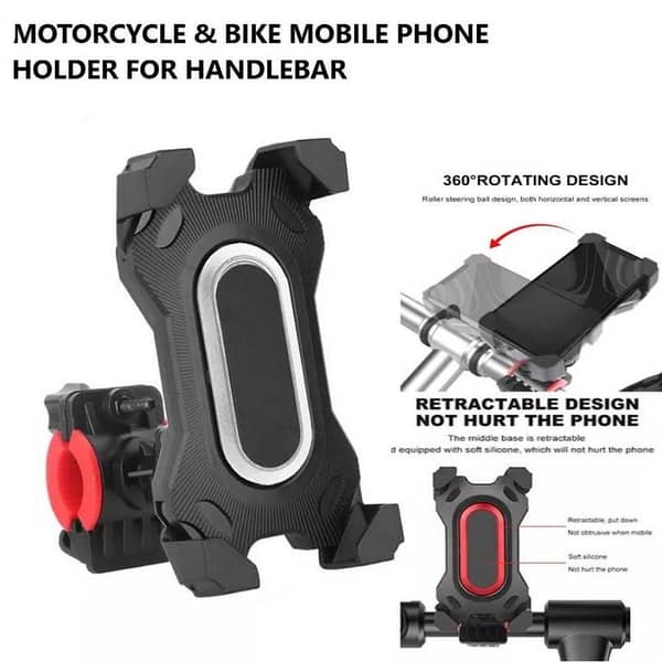 Universal 360° Rotation Phone Holder for Bicycle and Motorcycle - Bike Mount Stand